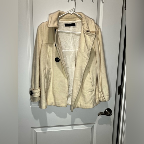 Zara Womens White Peacoat Size Medium - Picture 1 of 14